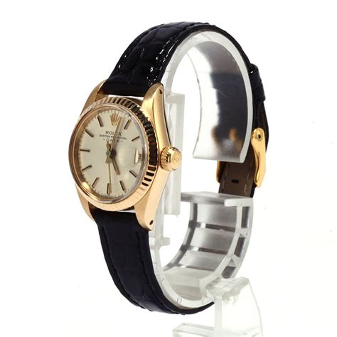 rolex lady datejust leather strap|rolex donna datejust usato.